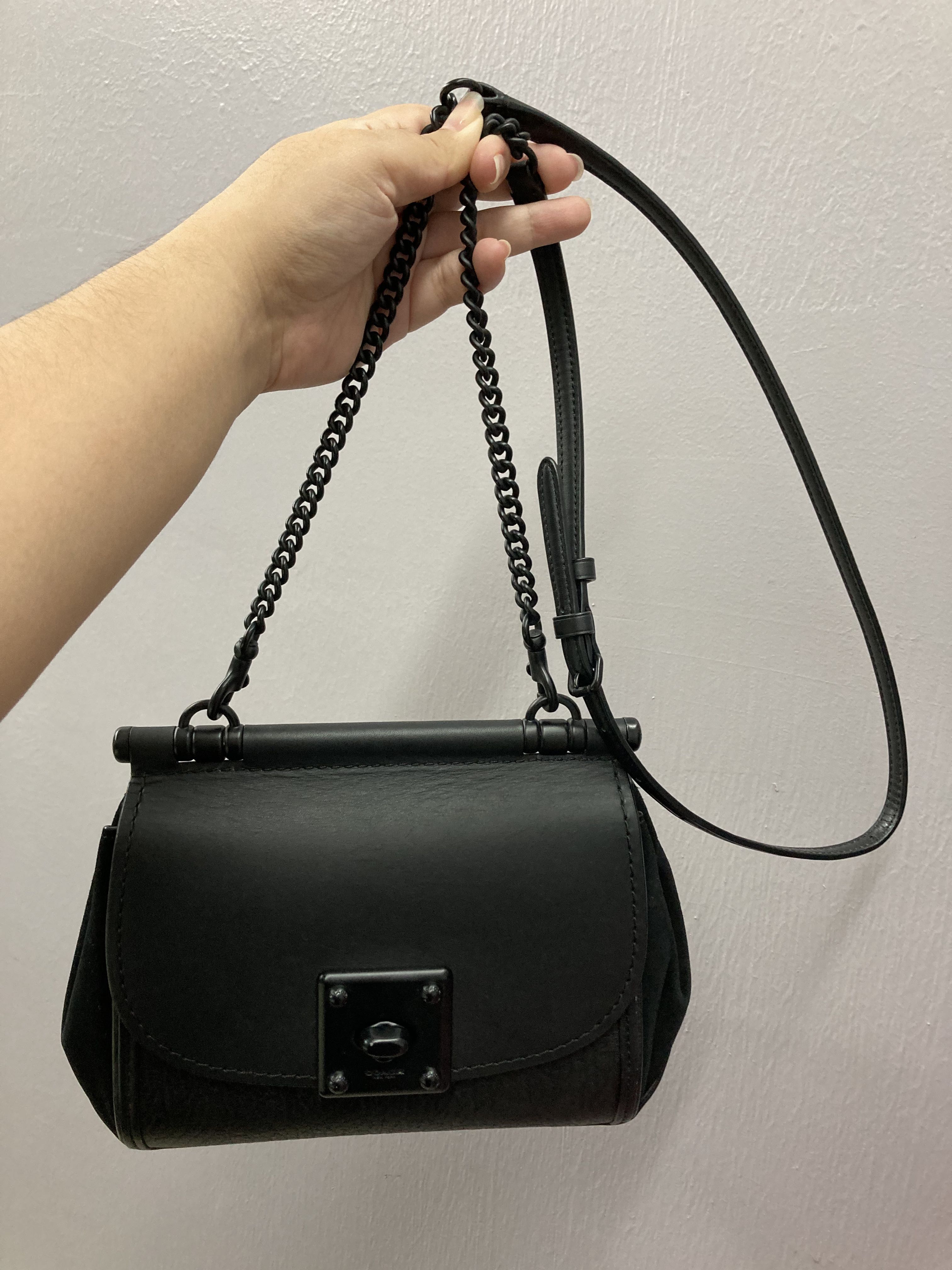 Coach drifter crossbody bag in black leather and suede Luxury