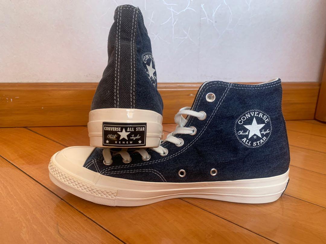 Converse Chuck 70 Hi Denim US9 no box, 男裝, 鞋, 波鞋- Carousell