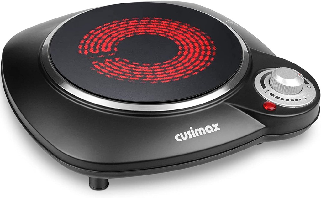 CUSIMAX Electric Infrared Burner, 1200W Single Ceramic Glass Hot Plates
