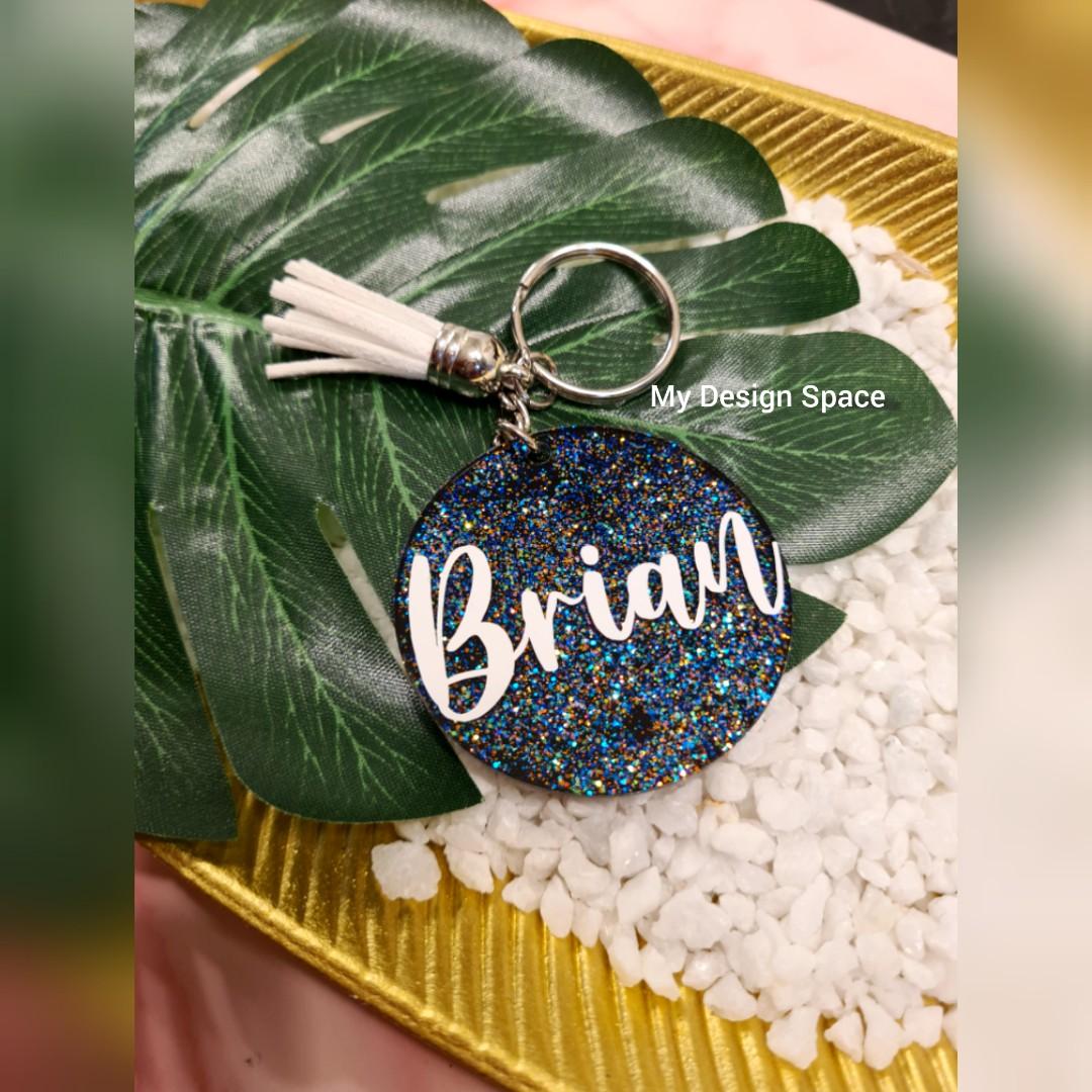 Glitter keyring cheap