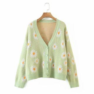 Daisy flower knit cardigan