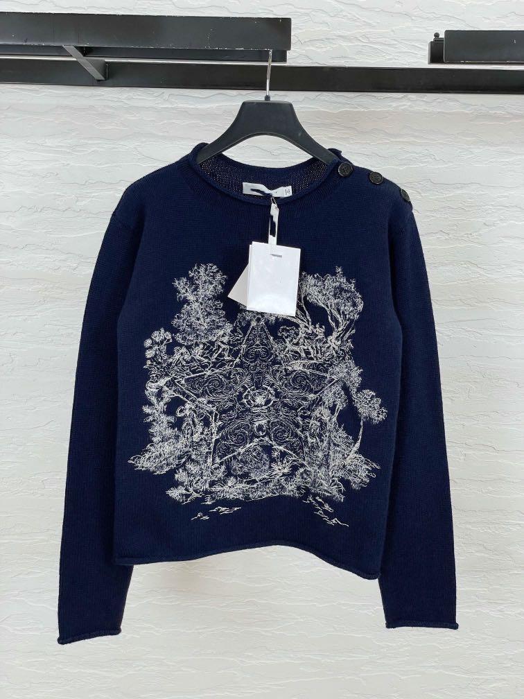 Di_r 2022SS cashmere sweater top, 名牌, 服裝- Carousell