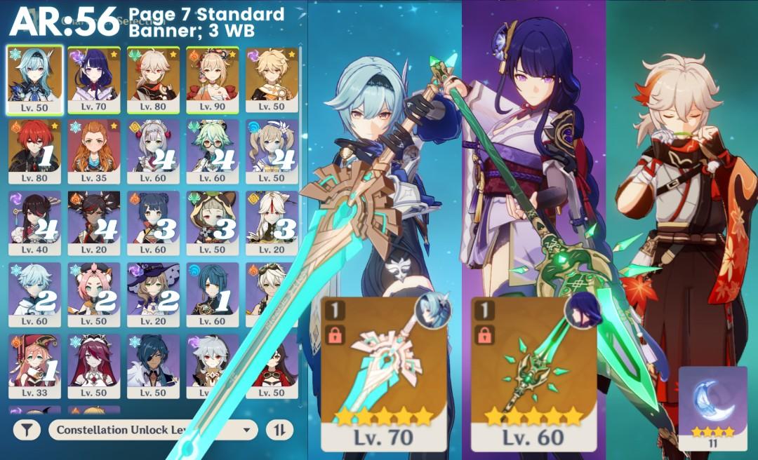 Eula Skyward Pride Raiden Primordial Spear Kazuha Yoimiya Genshin Impact Account Video Gaming Video Games Others On Carousell