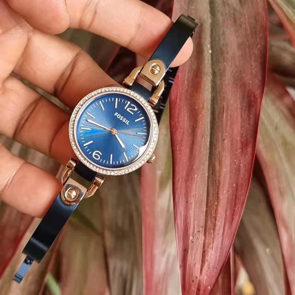 FOSSIL BANGLE WATCH w/ Crystals, Women 