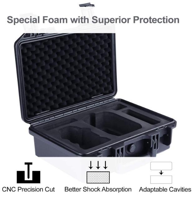 Mavic Mini Hard Shell Case Carrying Case Compatible for DJI Mavic Mini Drone Drone Charging Hub Accessories,Rugged Shockproof IP67 Level Waterproof -Black Remote Controller Batteries 