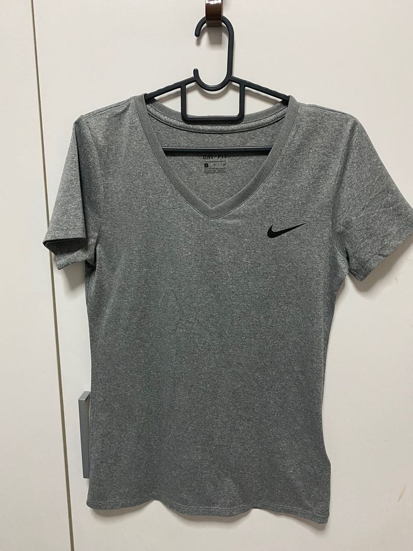 nike grey gym top