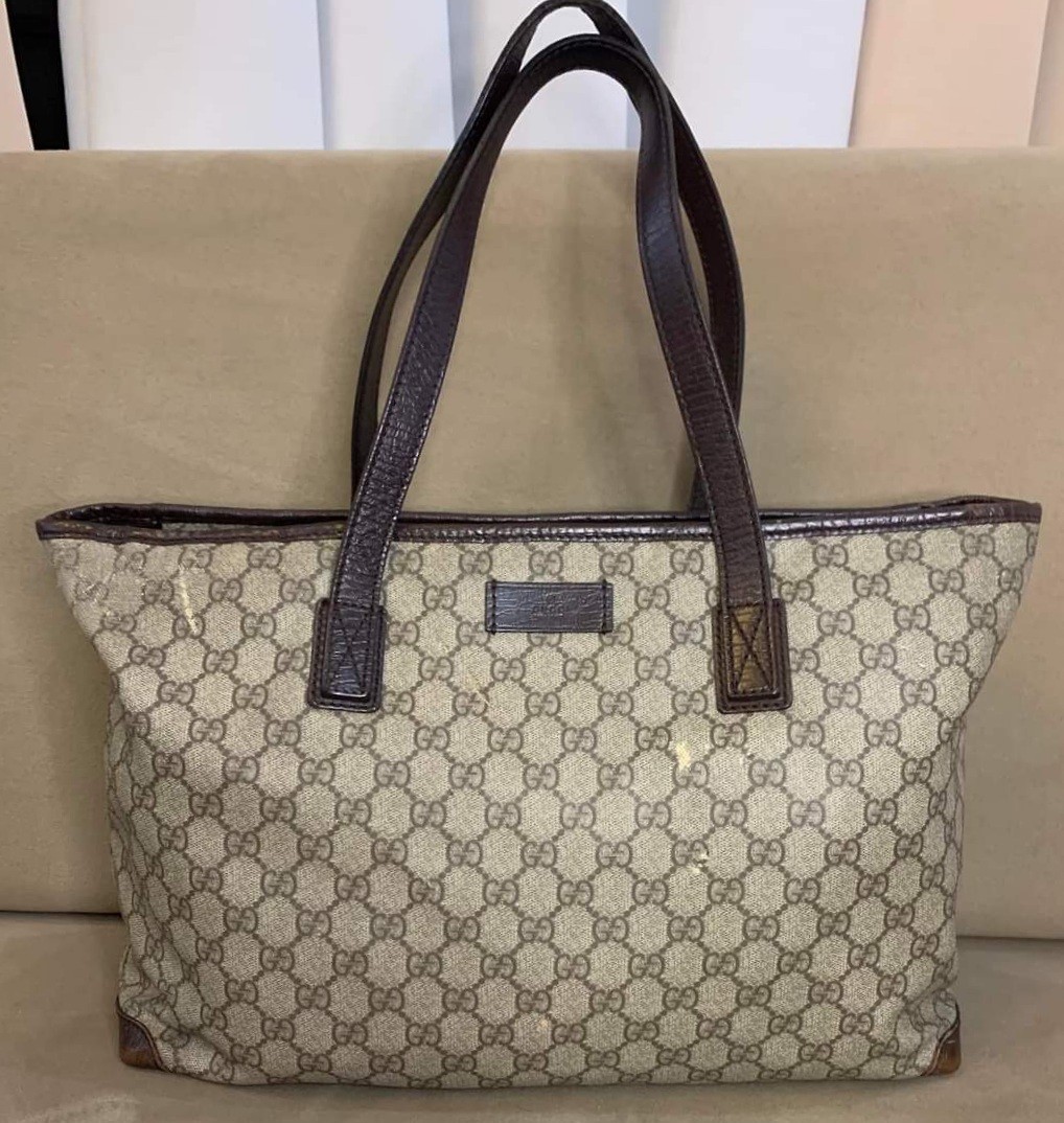 Gucci PVC and Leather Tote Bag, Luxury, Bags & Wallets on Carousell
