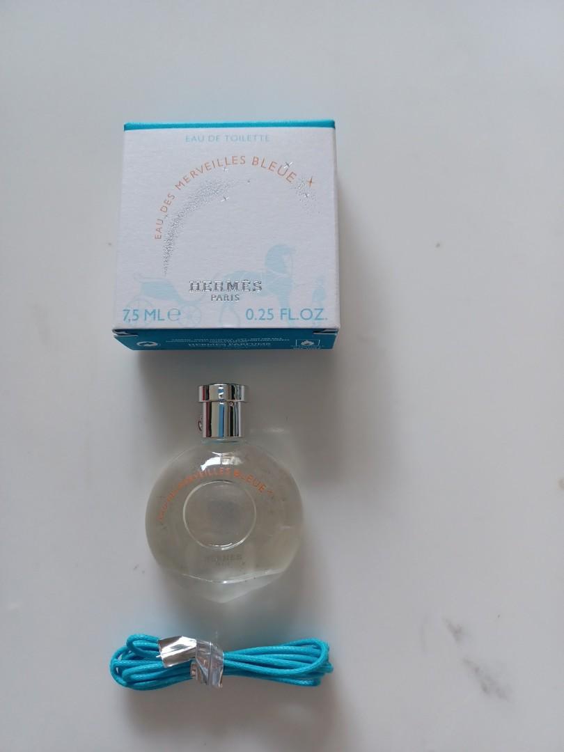 Hermes Eau des Merveilles Bleue Eau de Toilette Miniature 7.5 ml blue string box