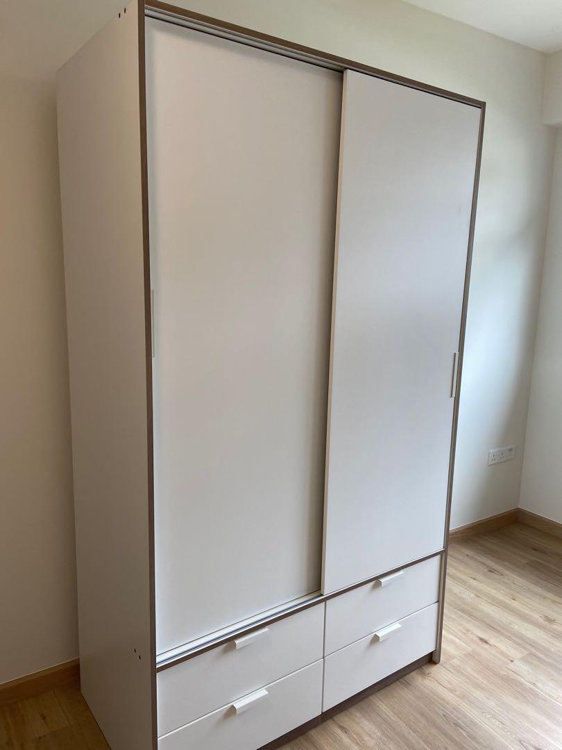 Ikea Trysil wardrobe w sliding door/4 drawers, Furniture & Home Living, Furniture, Shelves
