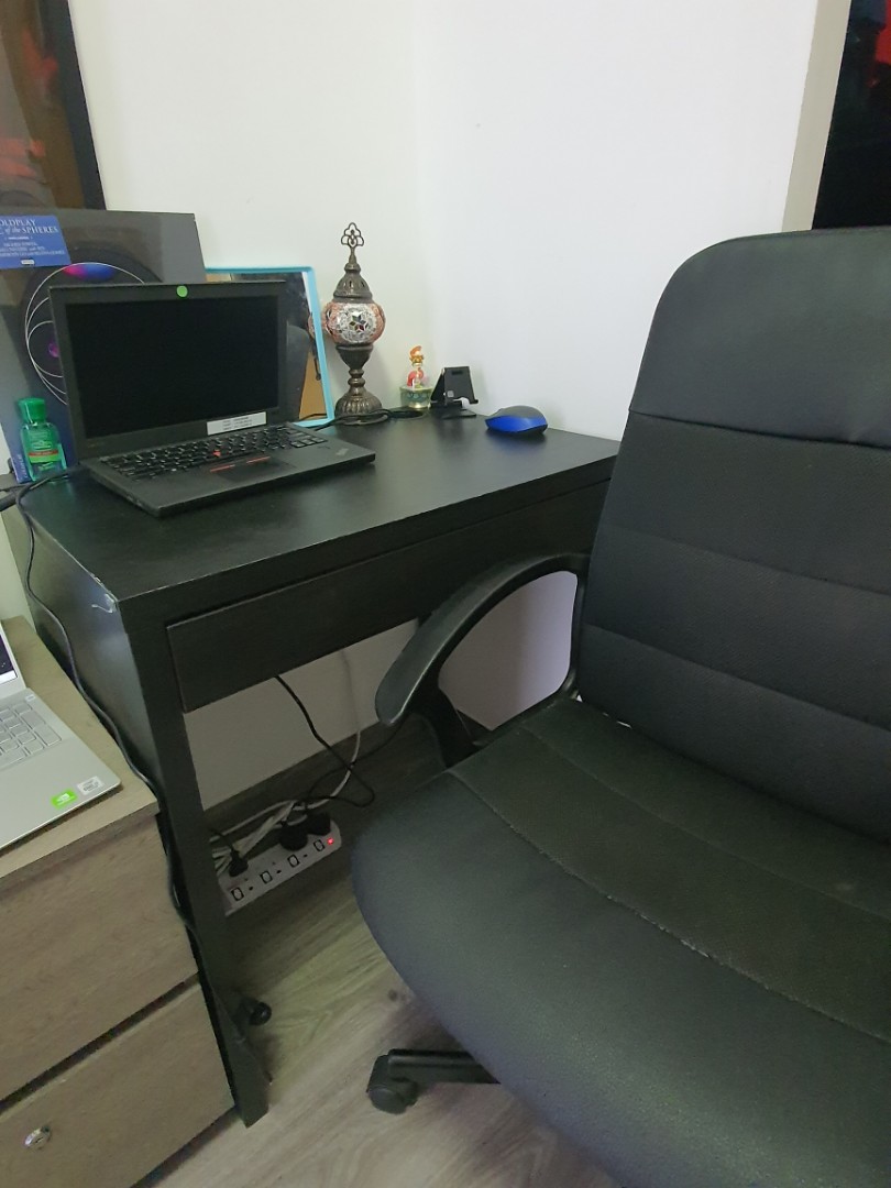 IKEA Work Desk and Chair, Furniture & Home Living, Furniture, Tables