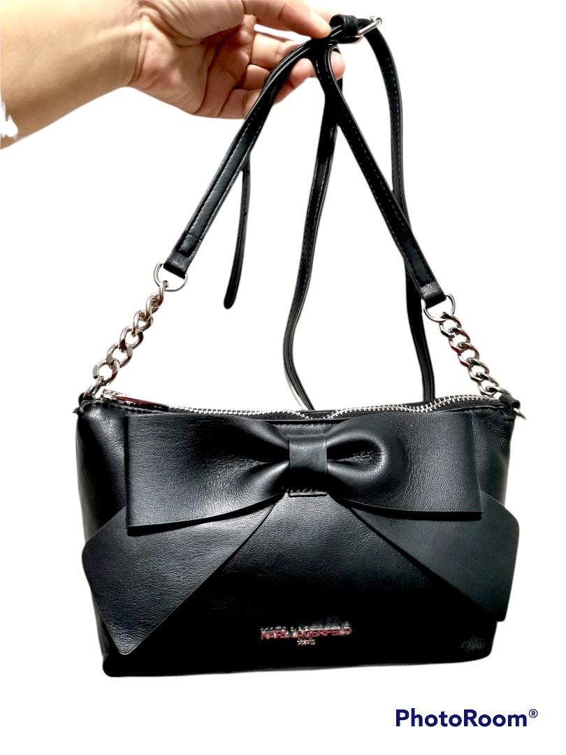 Karl lagerfeld black bow purse hot sale