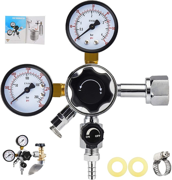 Keg Regulator CO2, Kegerator Regulator CGA320, 060 PSI Working