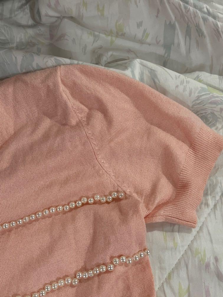 Light Pink Pearl Blouse (Category: Blouses) located in Quezon City. Submitted by hellocaitlin (Listing ID 1128257914, Image 3). Description: - bought in taiwan department store - made in italy - rfs: did not fit my mom right mop: gcash/shopee checkout mod: lalamove/grab (metro manila) + shopee checkout.