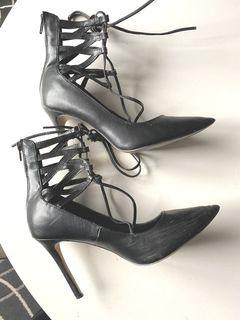 Lipstik Black Strappy Heels.