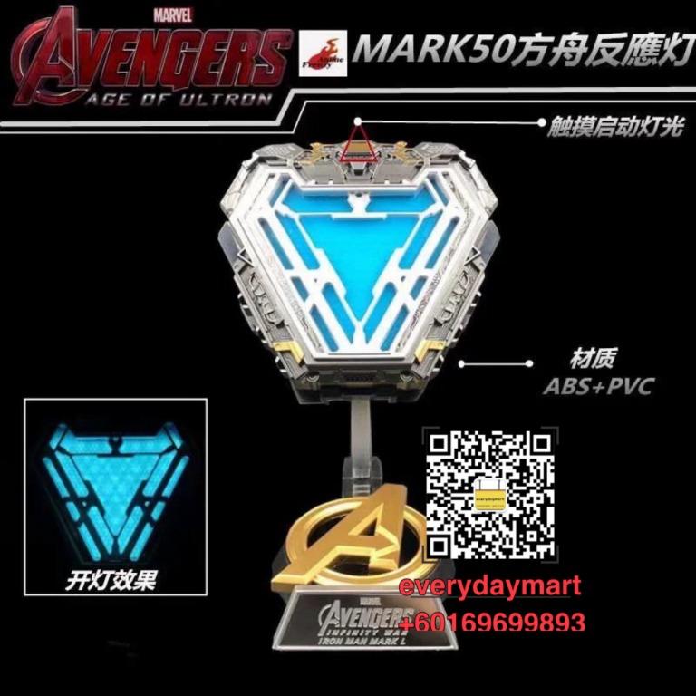 Marvel Comics Iron Man Arc Reactor Mk50 Wearable Led Touch Sensor Statues Action Figure Toys 复联4钢铁侠mk50反应炉可佩戴胸灯 手办礼物模型 Toys Games Action Figures Collectibles On Carousell