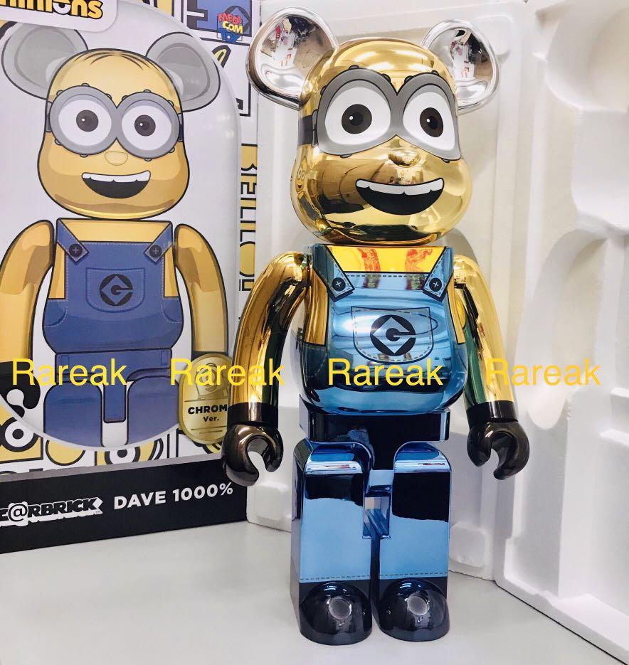 Medicom Bearbrick 2021 Minions Dave Chrome version 1000% be@rbrick