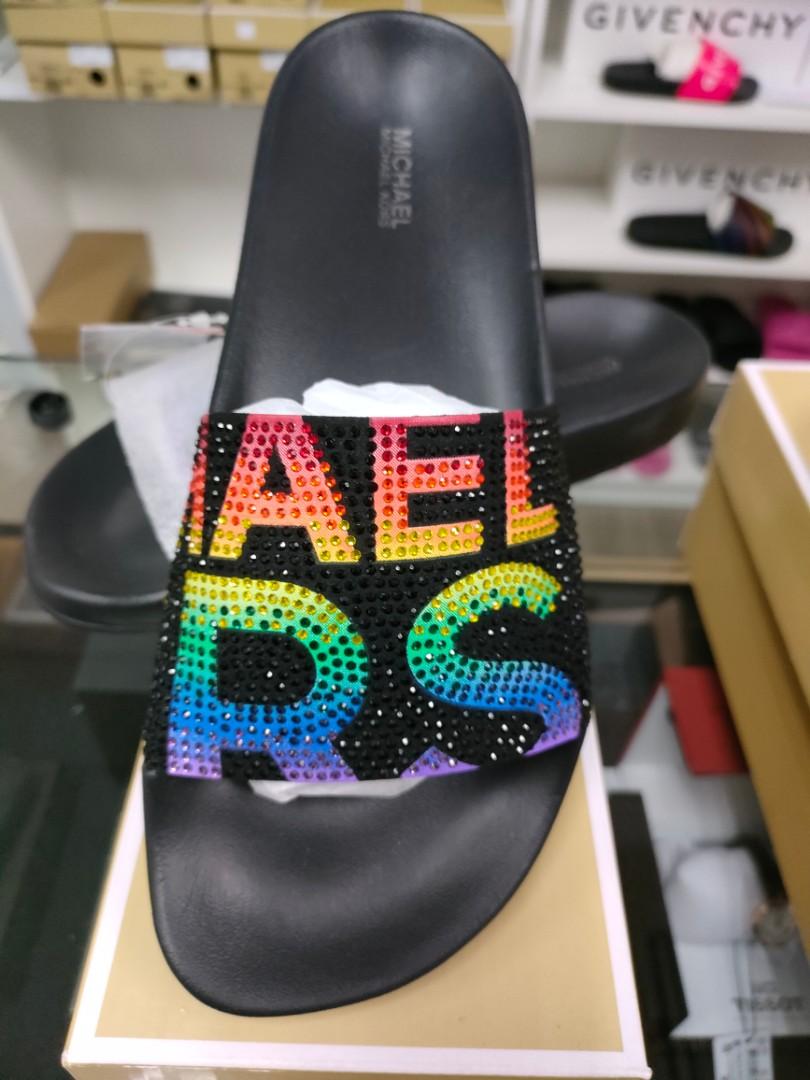 MK rainbow slides Women s Fashion Footwear Flipflops and Slides on Carousell