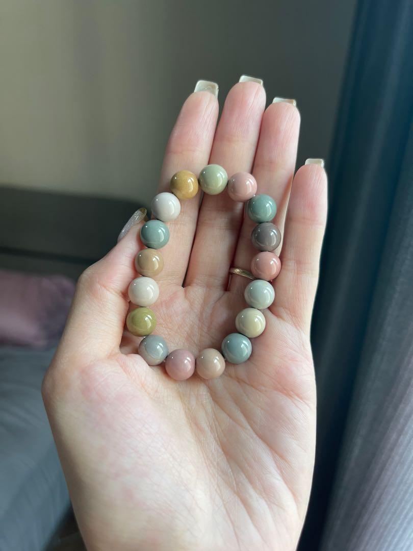 Natural stones Aquamarine bracelet 9.5mm beads lithotherapy, gift idea