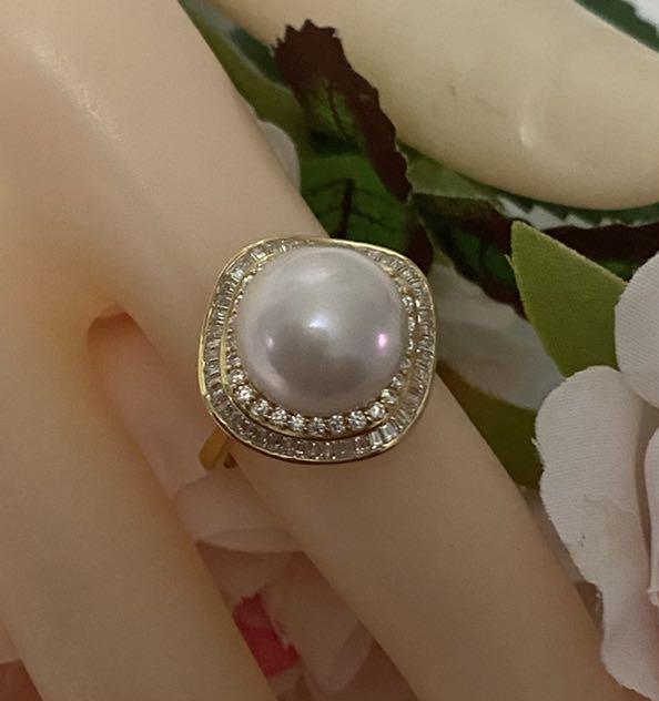 Natural Freshwater Pearl Ring Genuine Edison Pearl S925 Sterling
