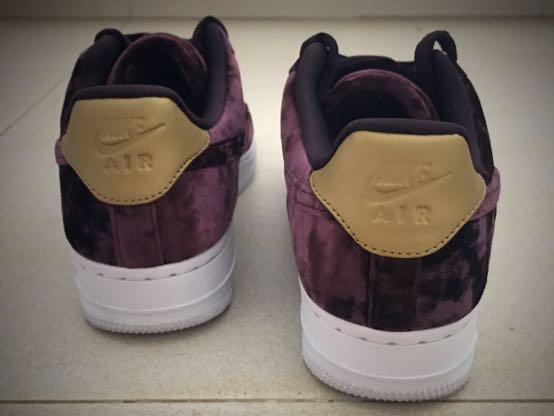 Nike air force 1 shop '07 trainers in burgundy velvet