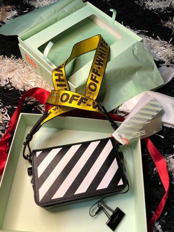 Off white diag mini flap bag Women s Fashion Bags Wallets Cross body Bags on Carousell