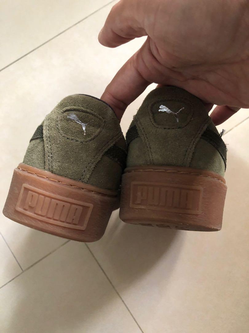 Puma suede platform hotsell animal olive