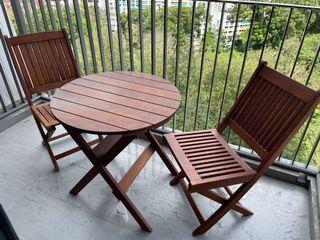 Suncoast Australia Kwila Timber Folding TableSuitable for Tropical WeatherFolding Table - H730mm x H730mm2.