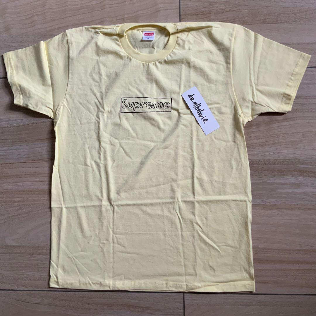 Supreme Kaws Chalk Logo ‘’Pale Yellow’’ SS21 Tee T-Shirt