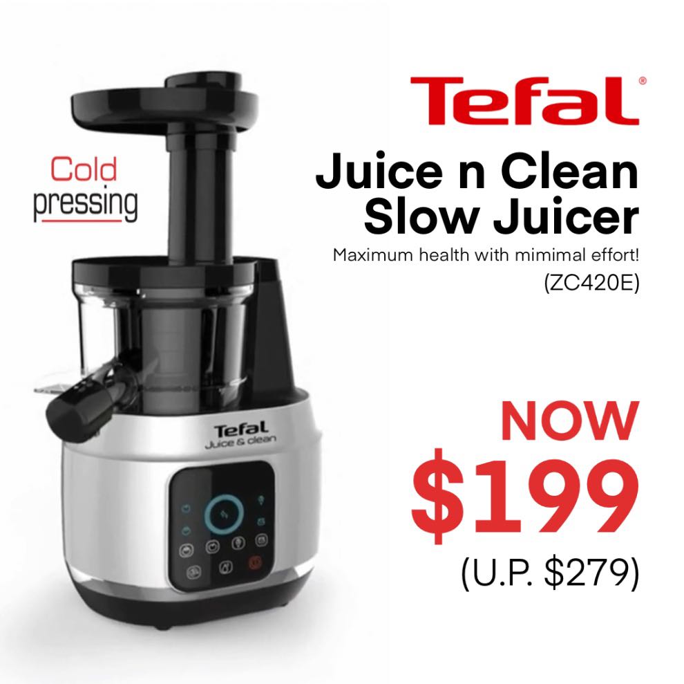 TEFAL ZC420E Juice n Clean Slow Juicer BNIB (Yishun), TV & Home