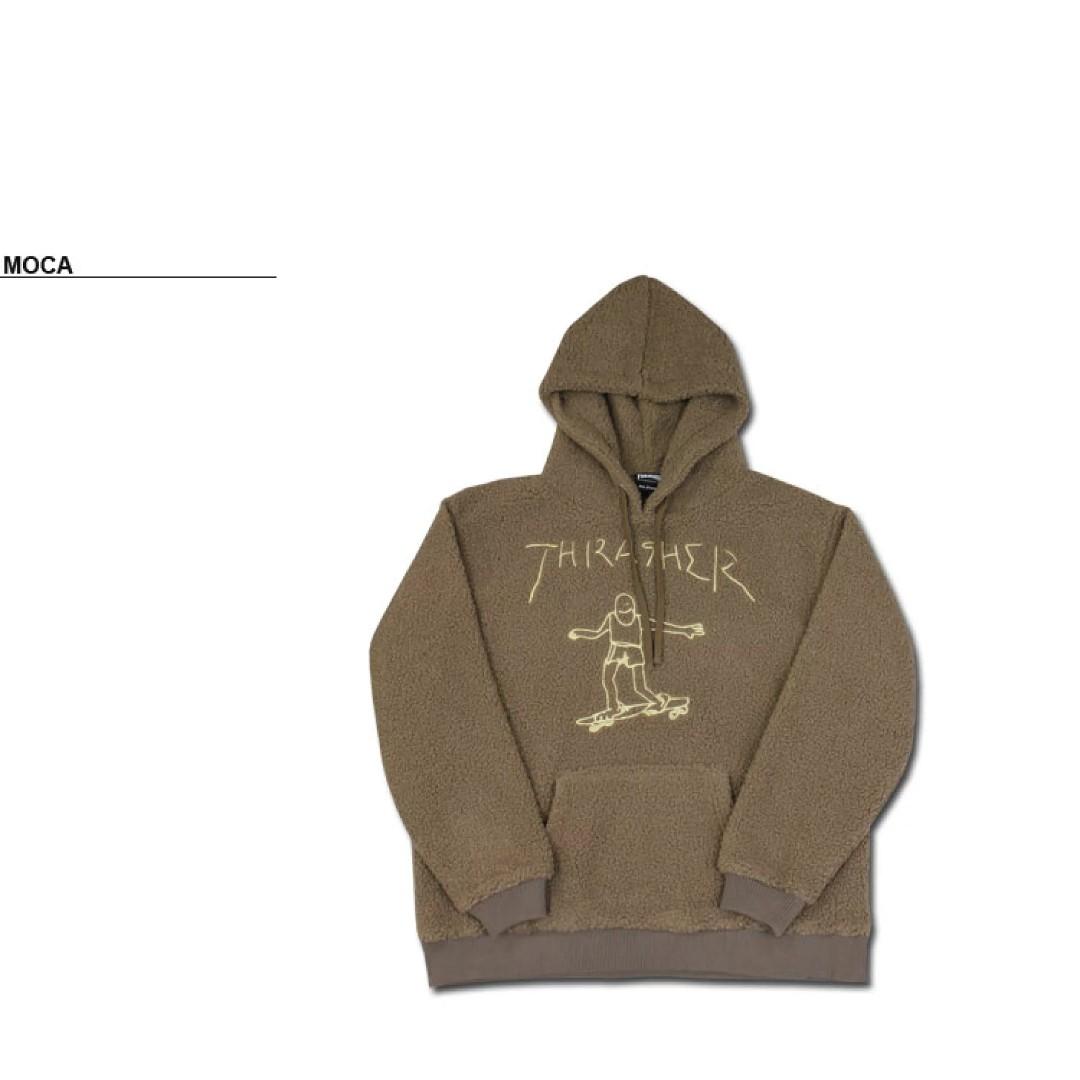 THRASHER gonz art boa fleece hoodie pullover parka, 男裝, 上身及