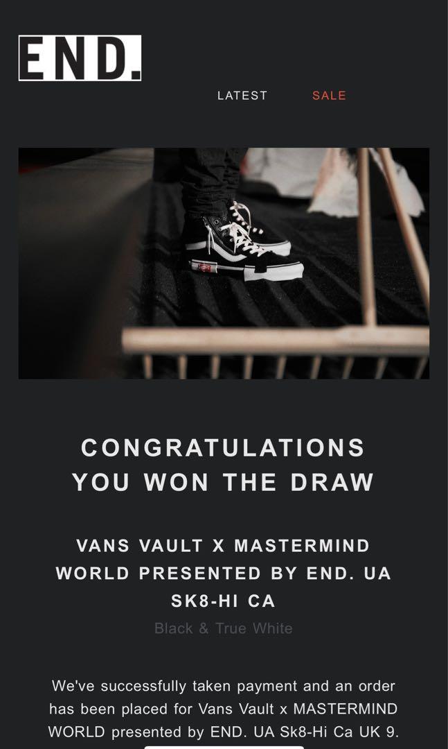 VANS VAULT X MASTERMIND WORLD PRESENTED BY END. DECK, 男裝, 鞋, 波