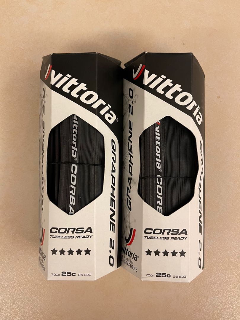 Vittoria Corsa Graphene 2.0 700x25c TR 石墨烯材質, 運動產品, 單車