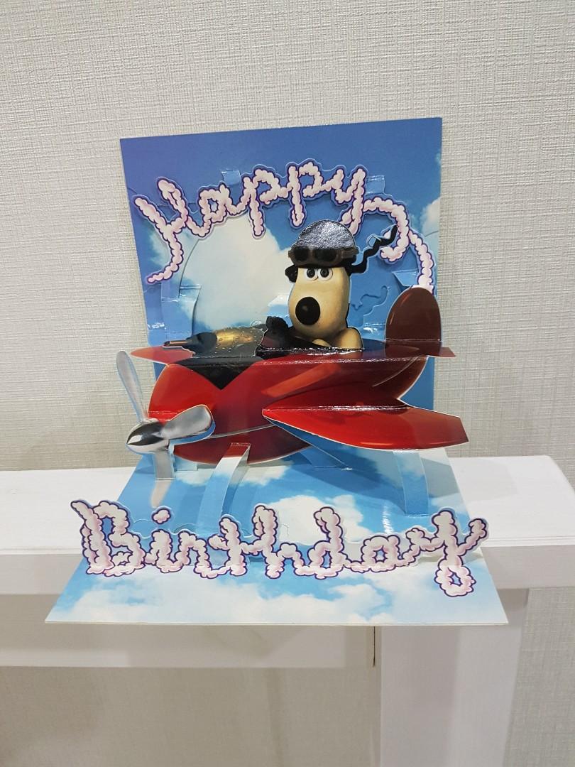 Wallace & Gromit Popup Happy Birthday Greeting Card, Hobbies & Toys, Stationery & Craft, Art