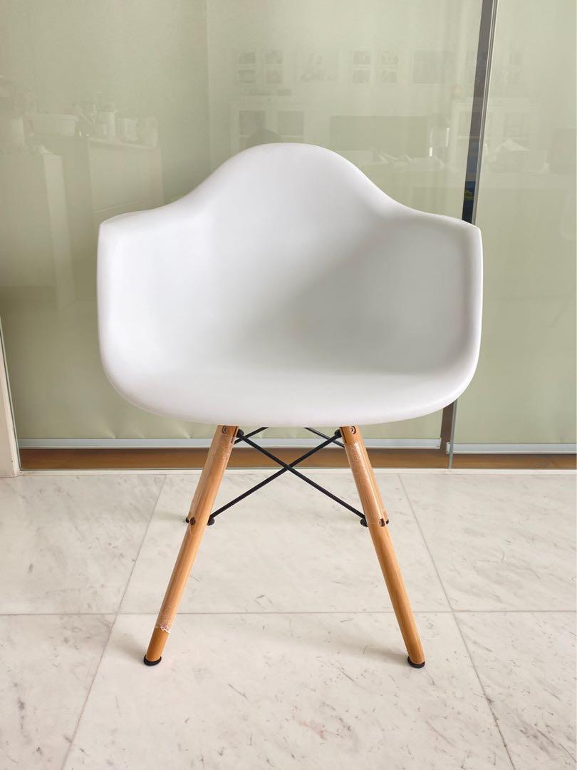 IKEA Dining Chairs (White + Birch Wood), Furniture & Home Living