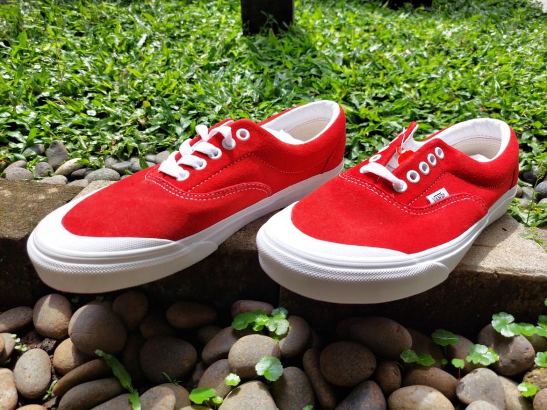 WTS Sepatu Vans Era TC Red White Suede New Original Bandung