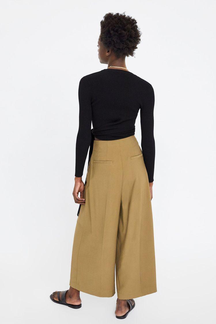 ZARA wide leg pants, Fesyen Wanita 