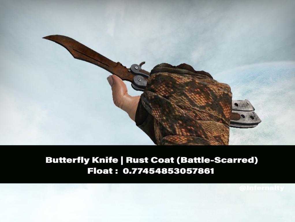 (0.77FV) Butterfly Knife Rust Coat BS CSGO SKINS KNIVES, Video Gaming