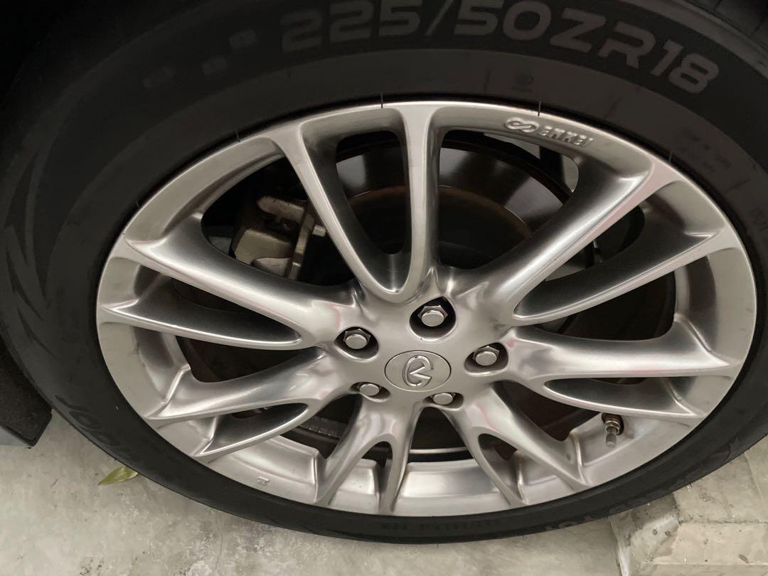 18” original Infiniti Q50 enkei rim with Tyre, Car Accessories, Tyres