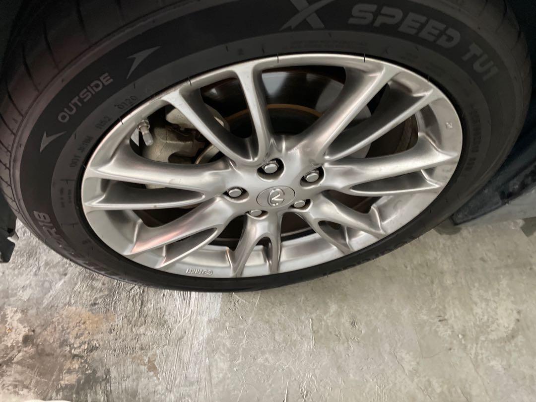 18” original Infiniti Q50 enkei rim with Tyre, Car Accessories, Tyres