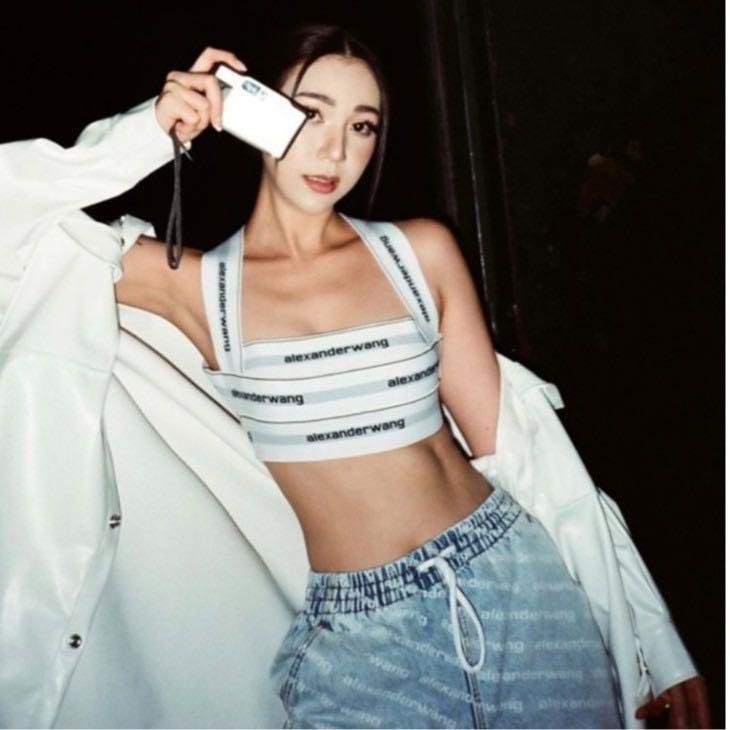 Alexander Wang Logo-tape Cropped Top in White