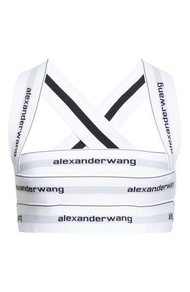 Alexander Wang White Logo Elastic Bikini Halter Top Alexander Wang