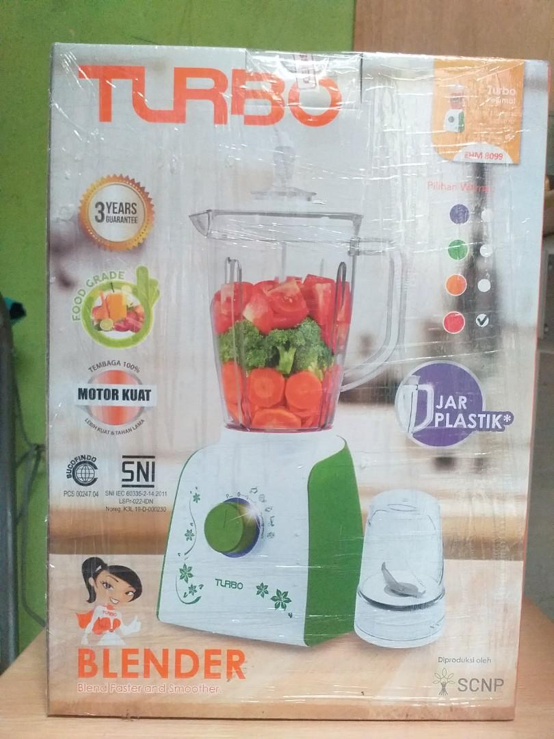 Blender merk "turbo" (jar plastik), warna merah on Carousell