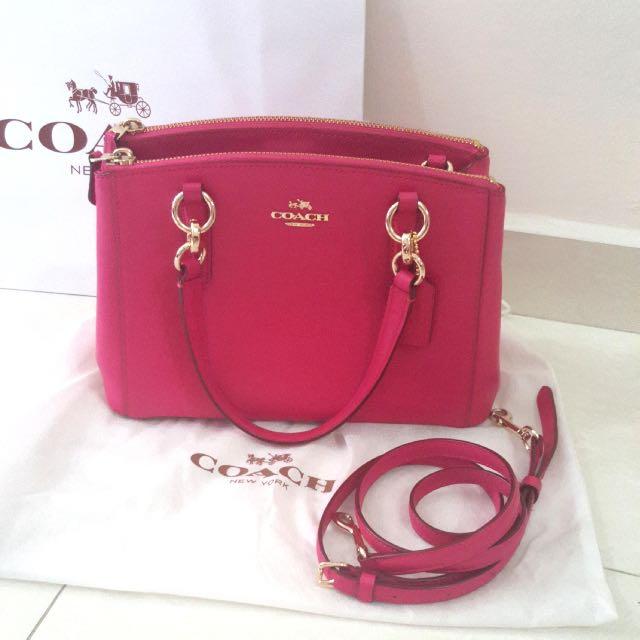 Brand new 100 original coach hot pink crossbody bag