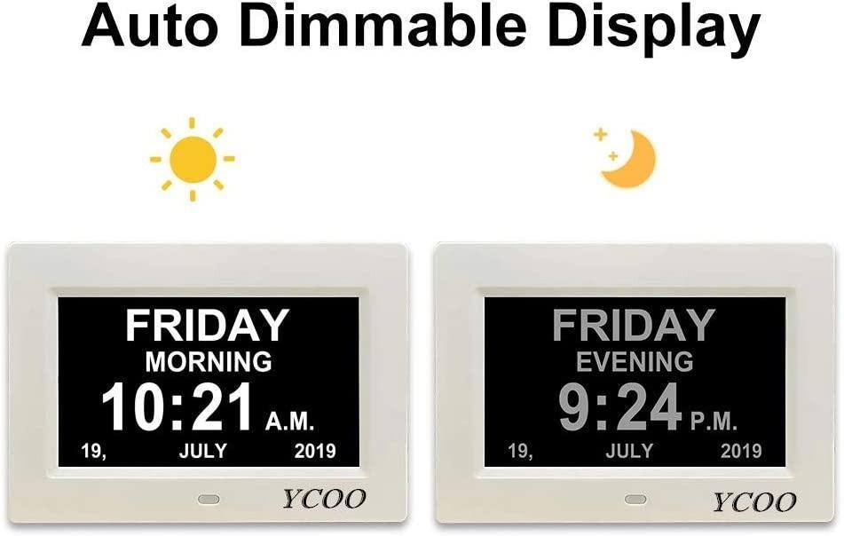 [C2116] YCOO [New Version] Digital Calendar Day Clock with 7 inch