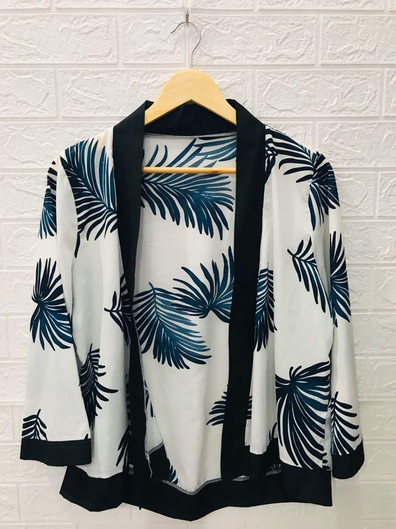 Cardigan Kardigan Kimono Blue White Women s Fashion Coats