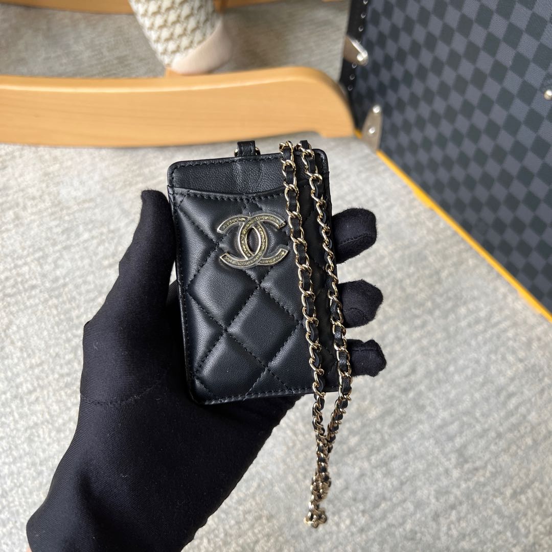 Chanel CC Lanyard cardholder, Luxury, Bags & Wallets on Carousell