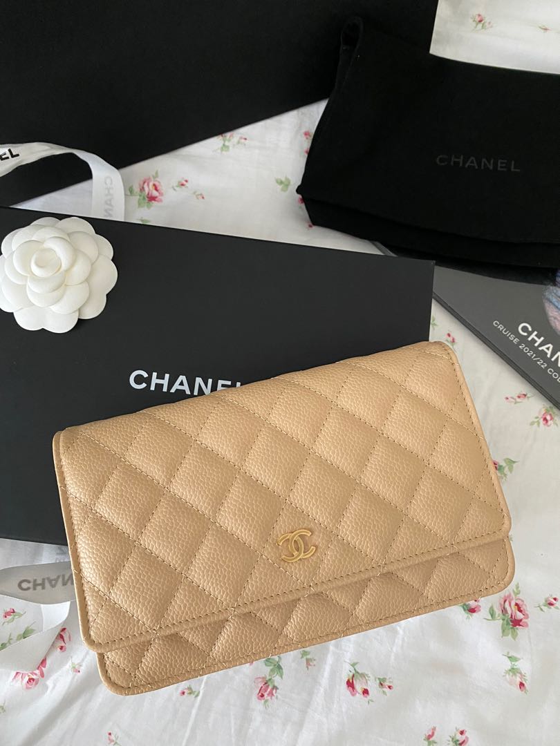 Wallet on chain chanel beige store