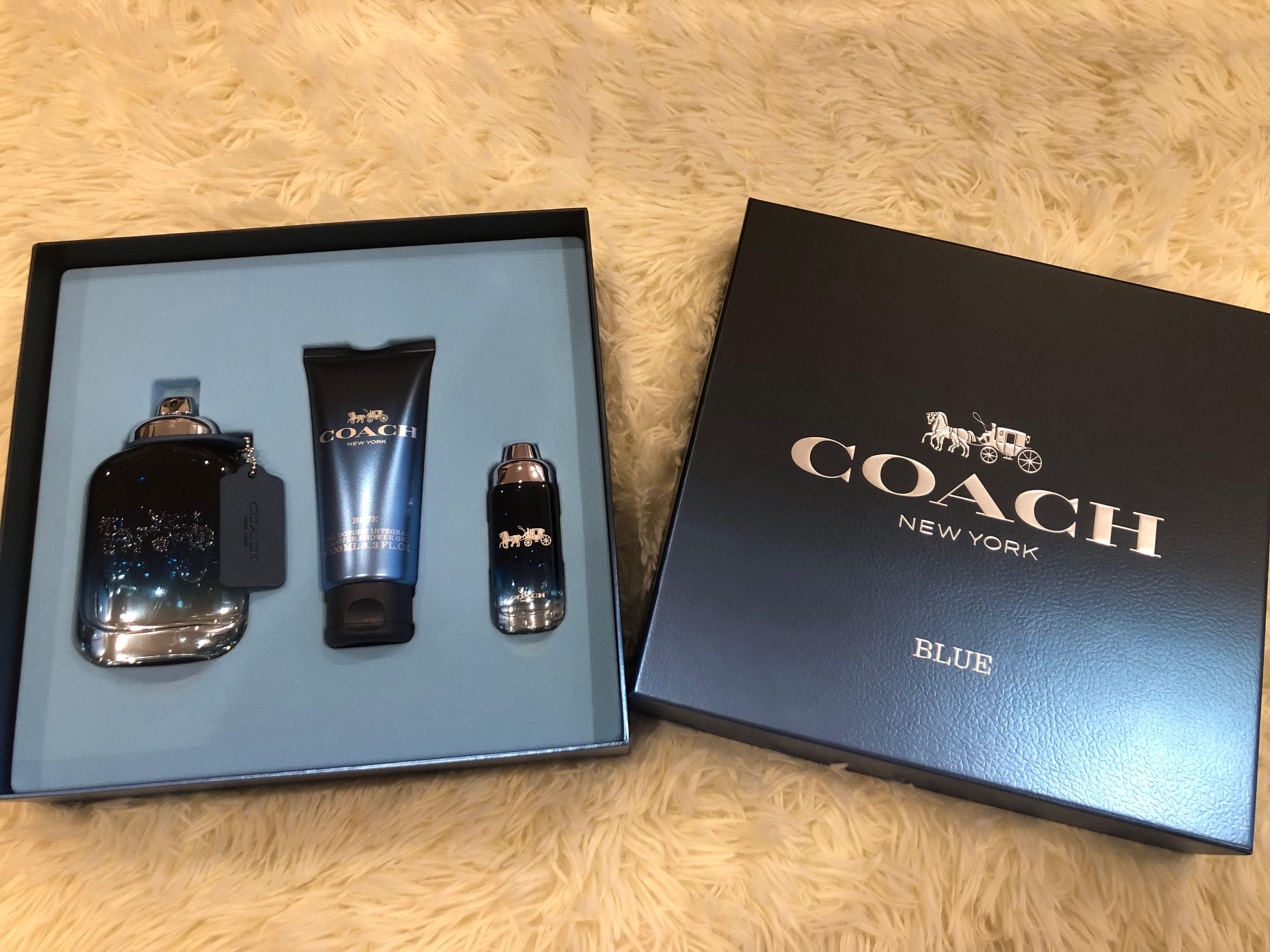 Coach blue men's fragrance top