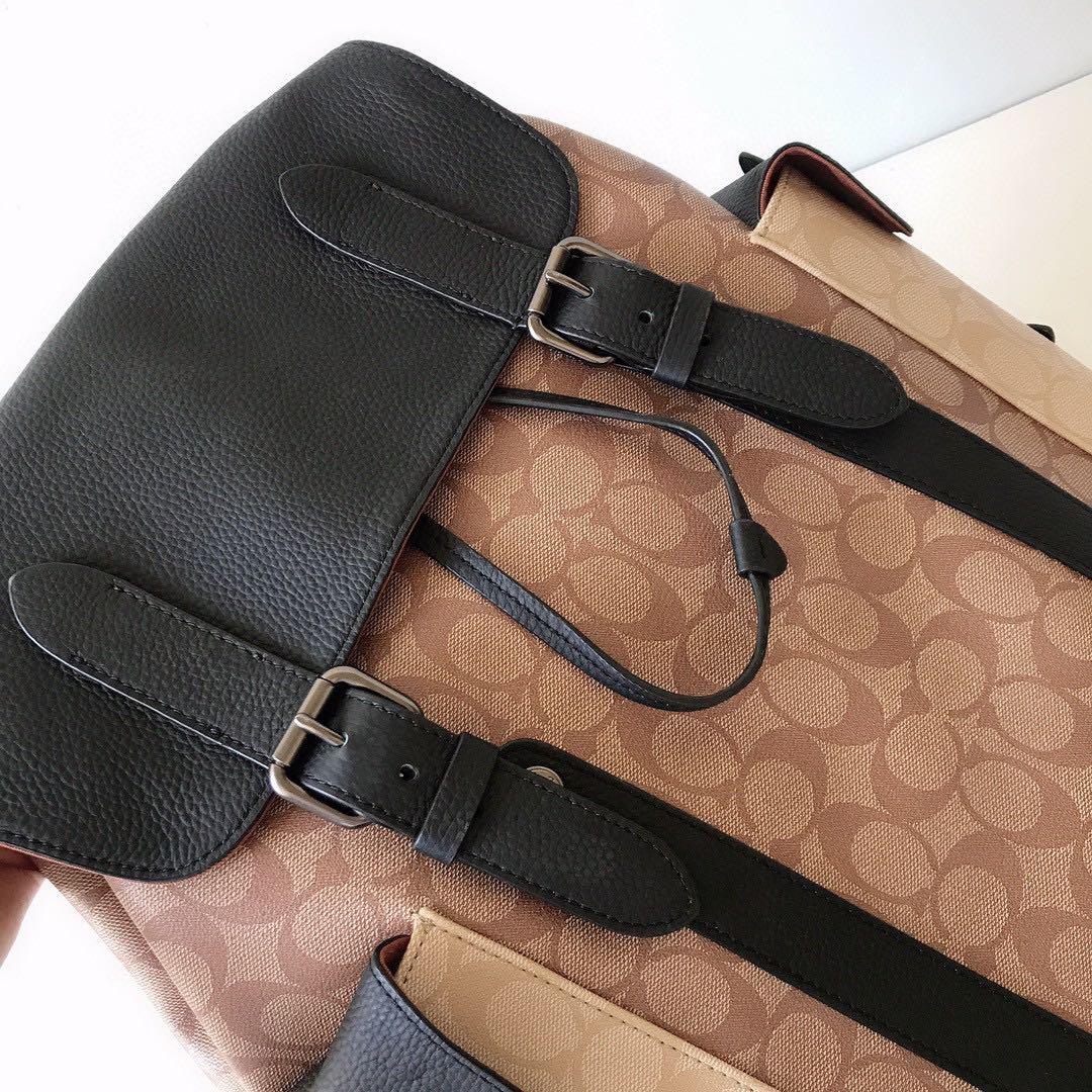 Coach Hudson Backpack In Blocked Signature Canvas, Men's Fashion, Bags