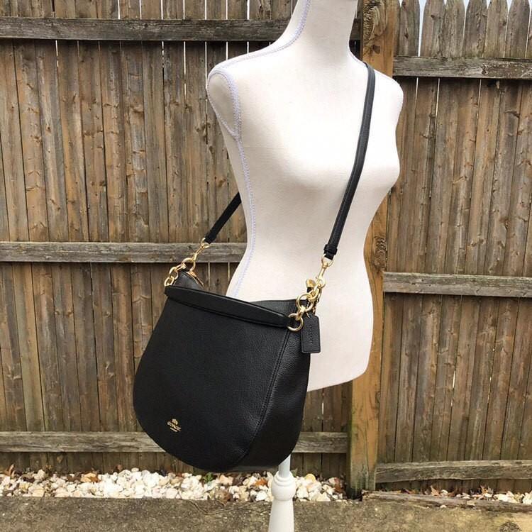 Coach Pebble Leather Elle Hobo Shoulder Bag F31399 Women s